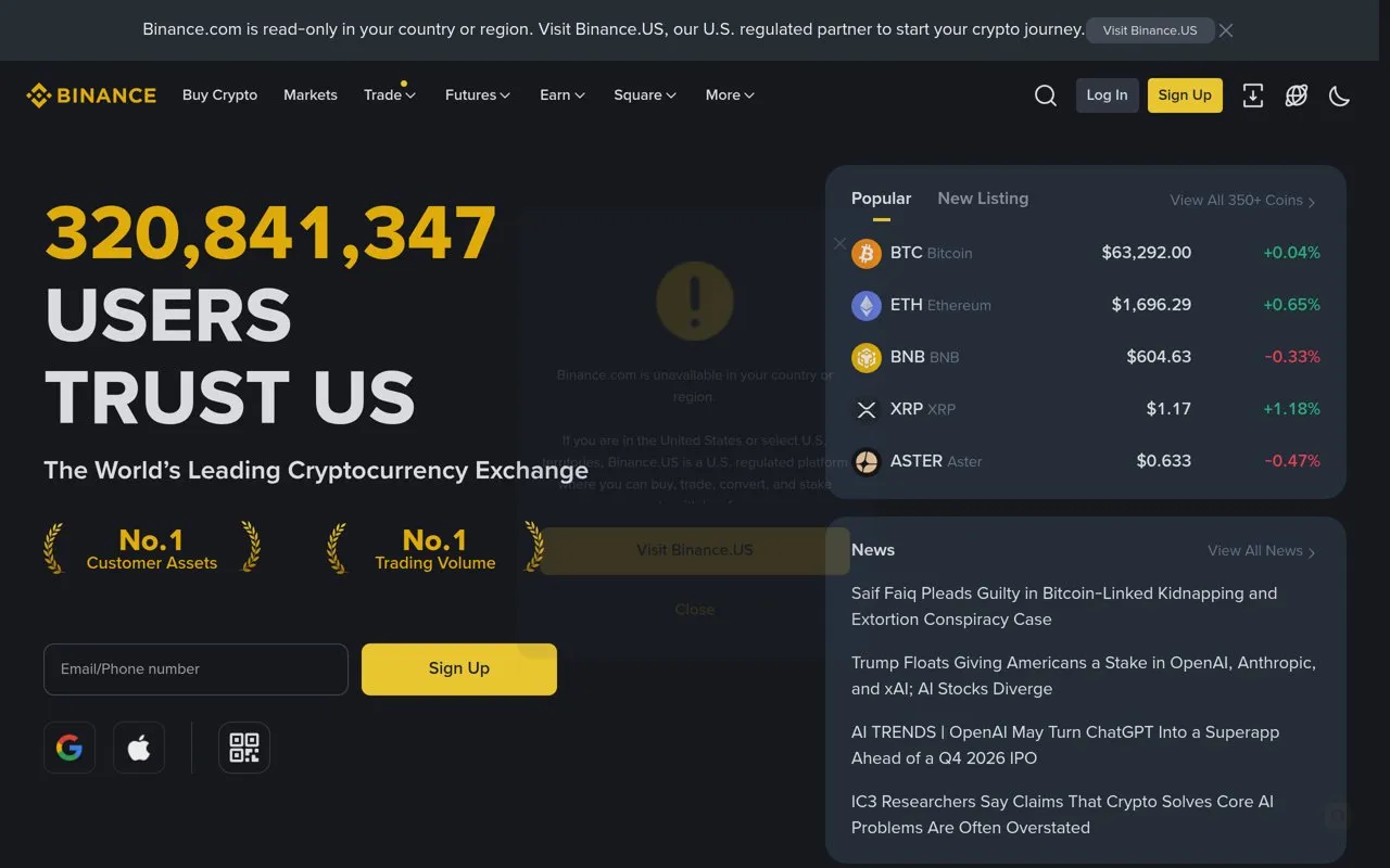 Aperçu Binance API