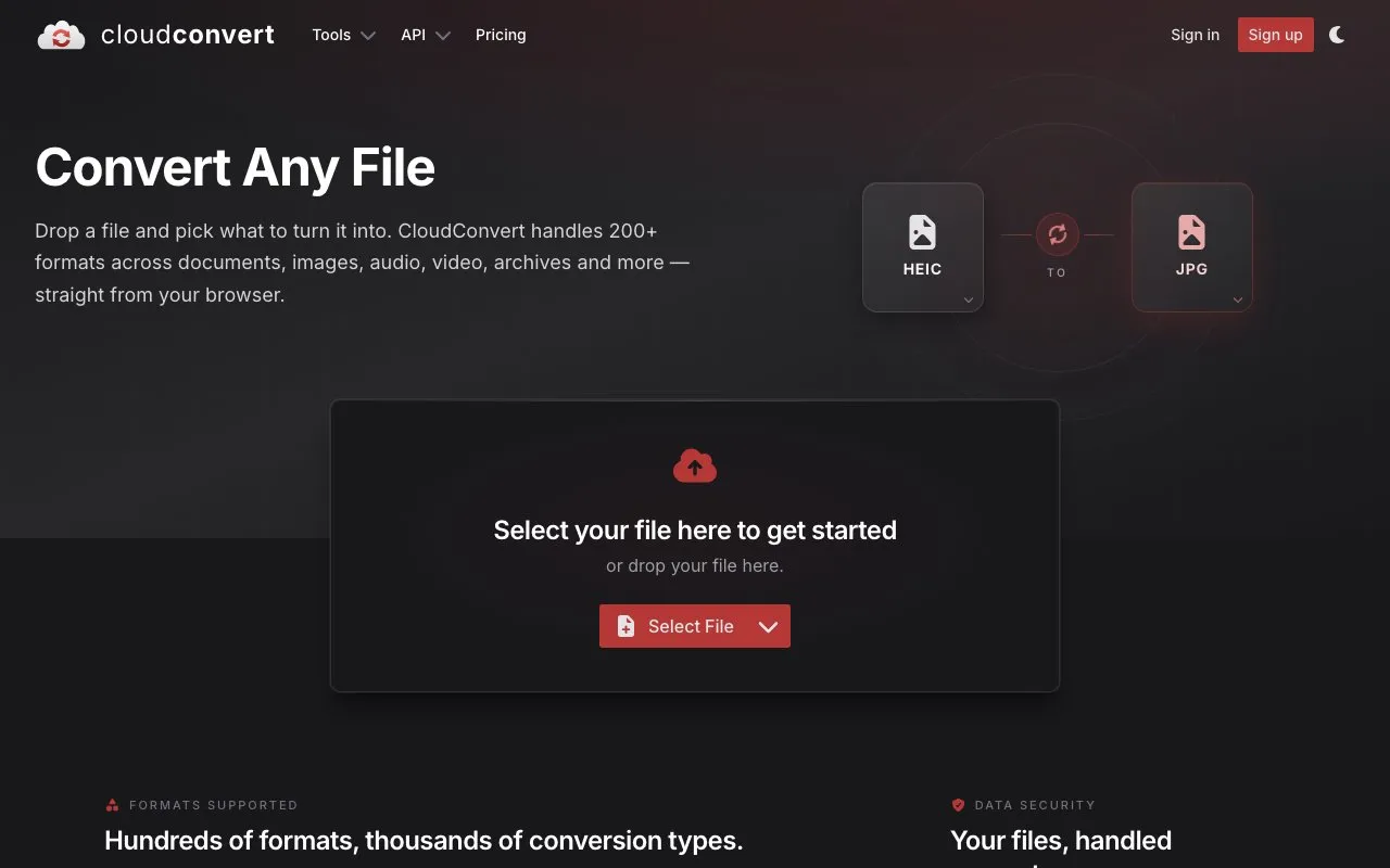 Aperçu CloudConvert