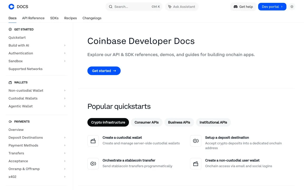 Aperçu Coinbase API