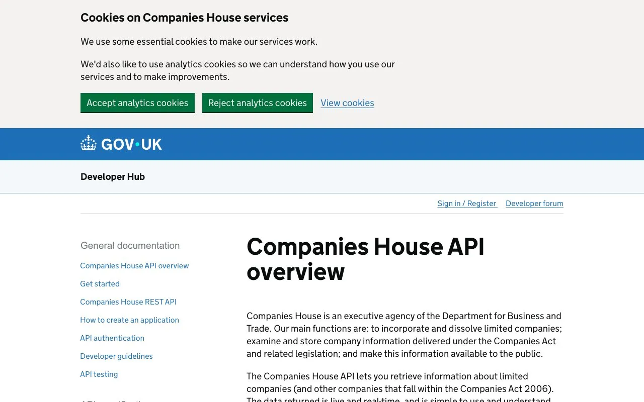 Aperçu Companies House