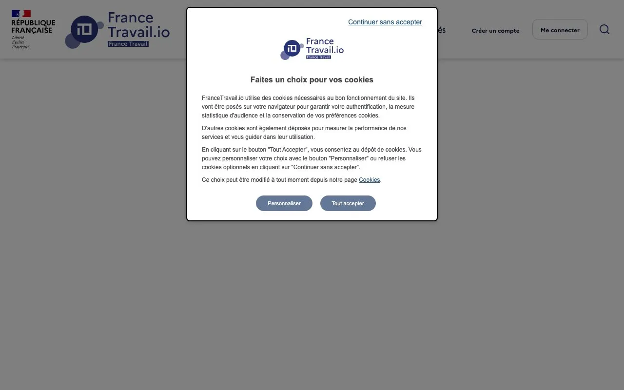 Aperçu France Travail (offres d'emploi)