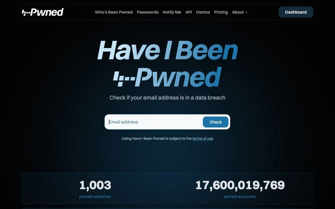 Aperçu Have I Been Pwned