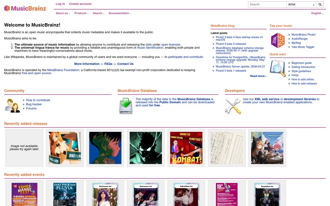 Aperçu MusicBrainz