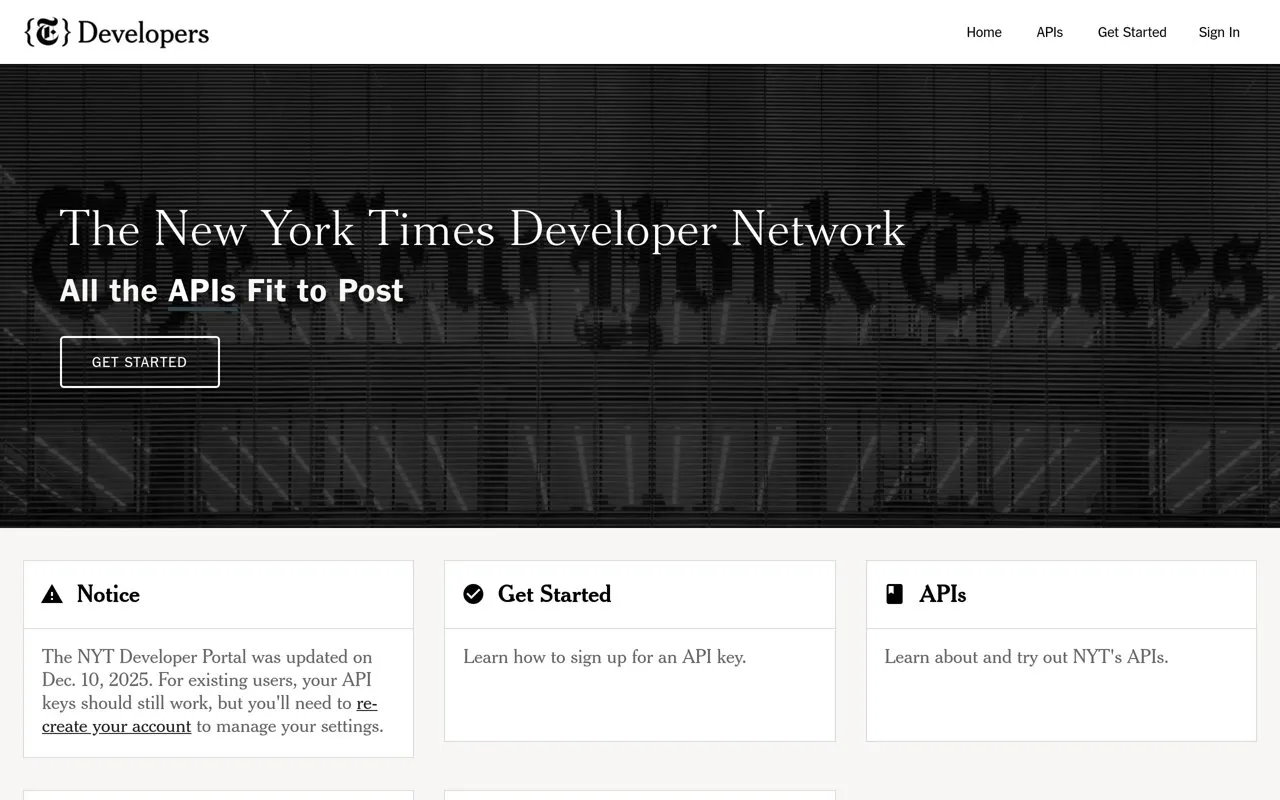 Aperçu NYTimes API