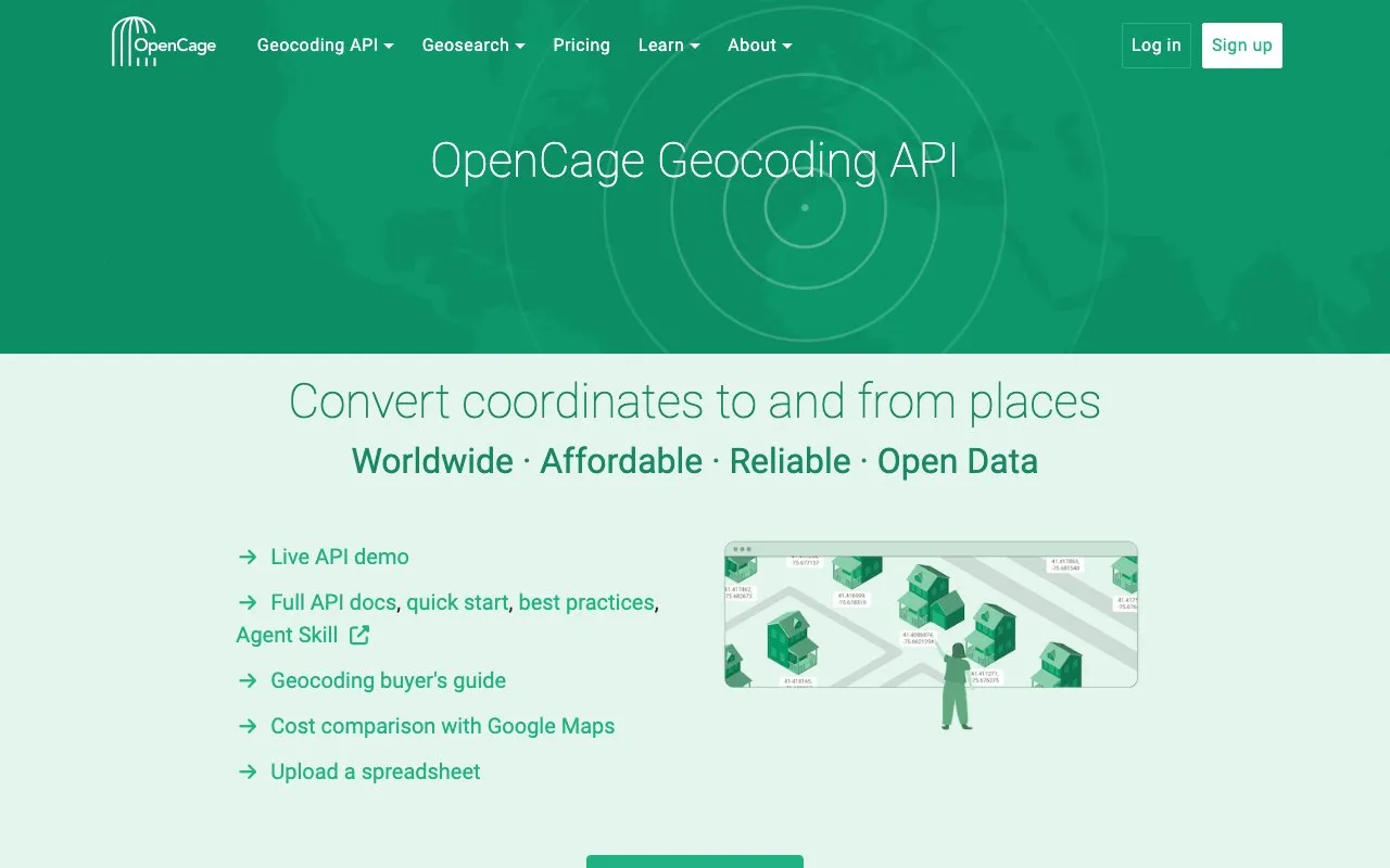 Aperçu OpenCage Geocoding API