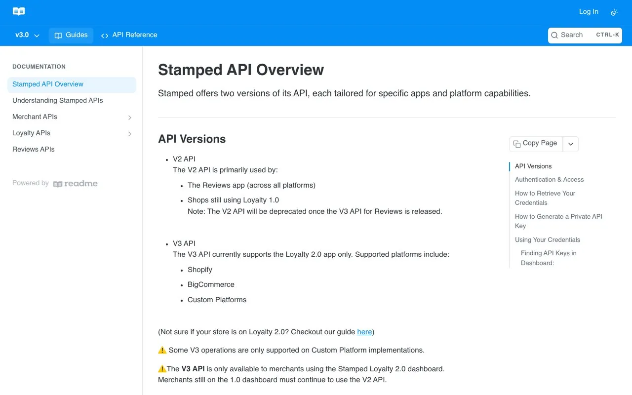 Aperçu Stamped.io API