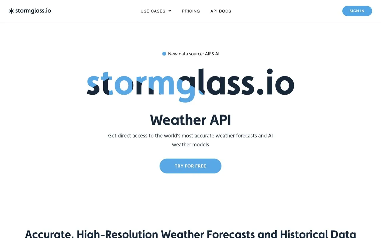 Aperçu Stormglass