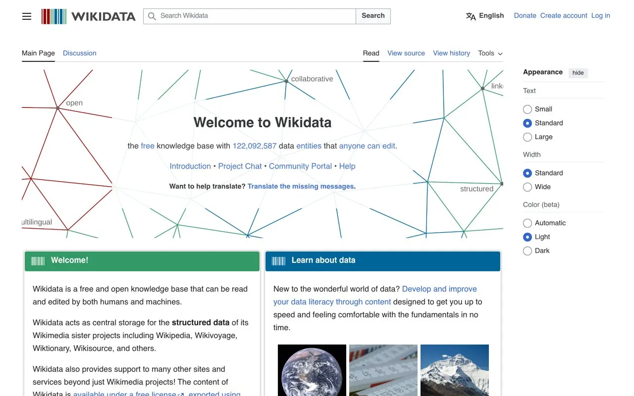 Aperçu Wikidata API