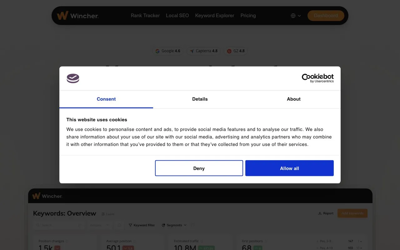 Aperçu Wincher API