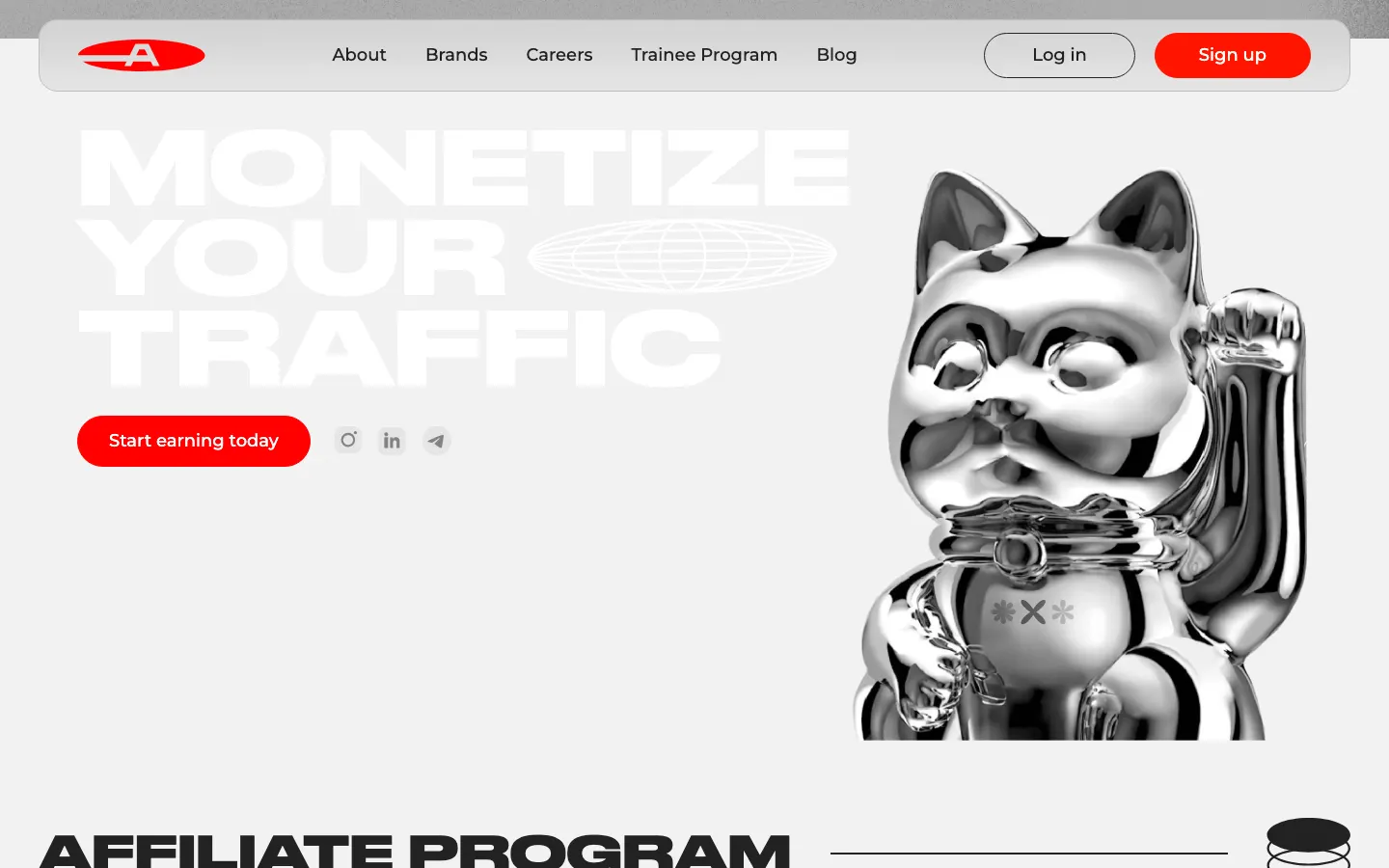 Aperçu du site Alpha Affiliates