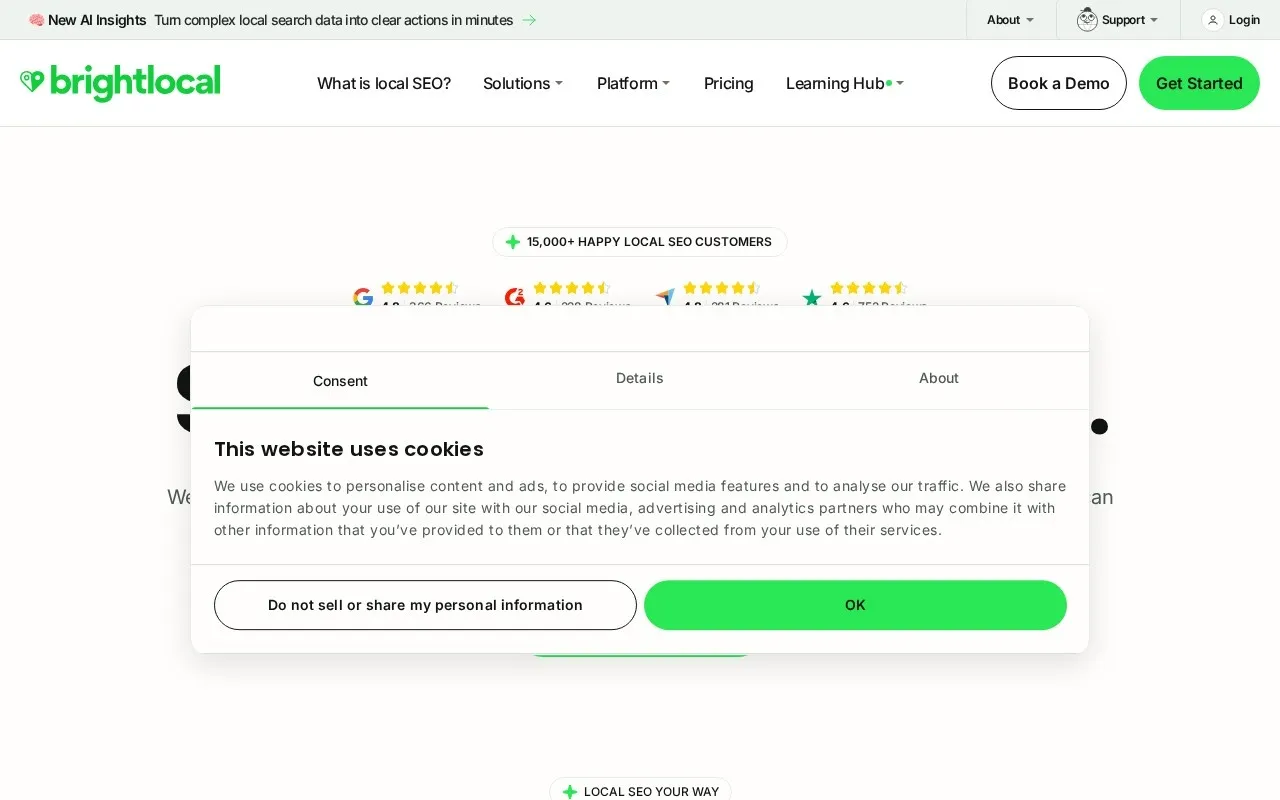 Aperçu du site BrightLocal