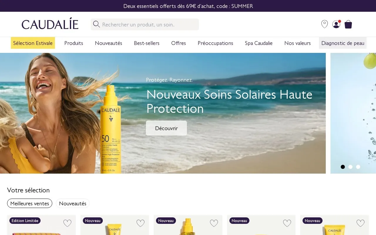 Aperçu du site Caudalie