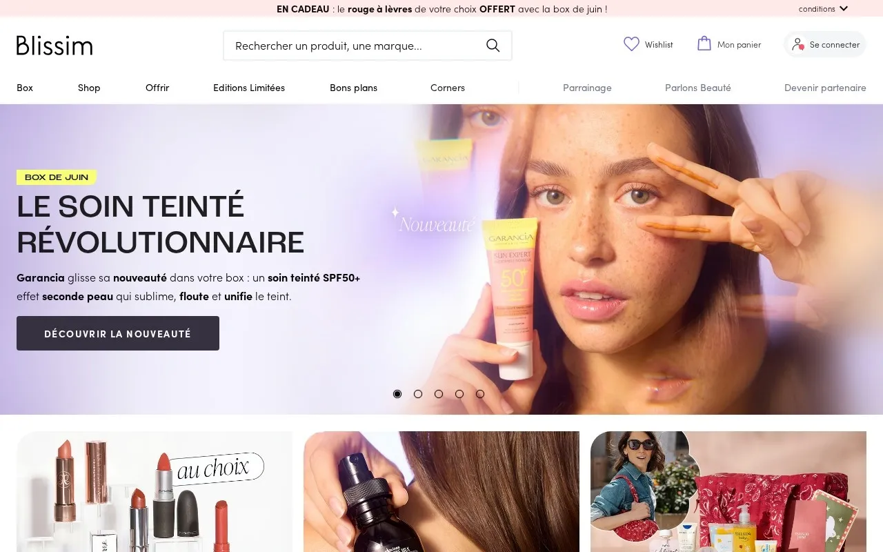 Aperçu du site GLOSSYBOX
