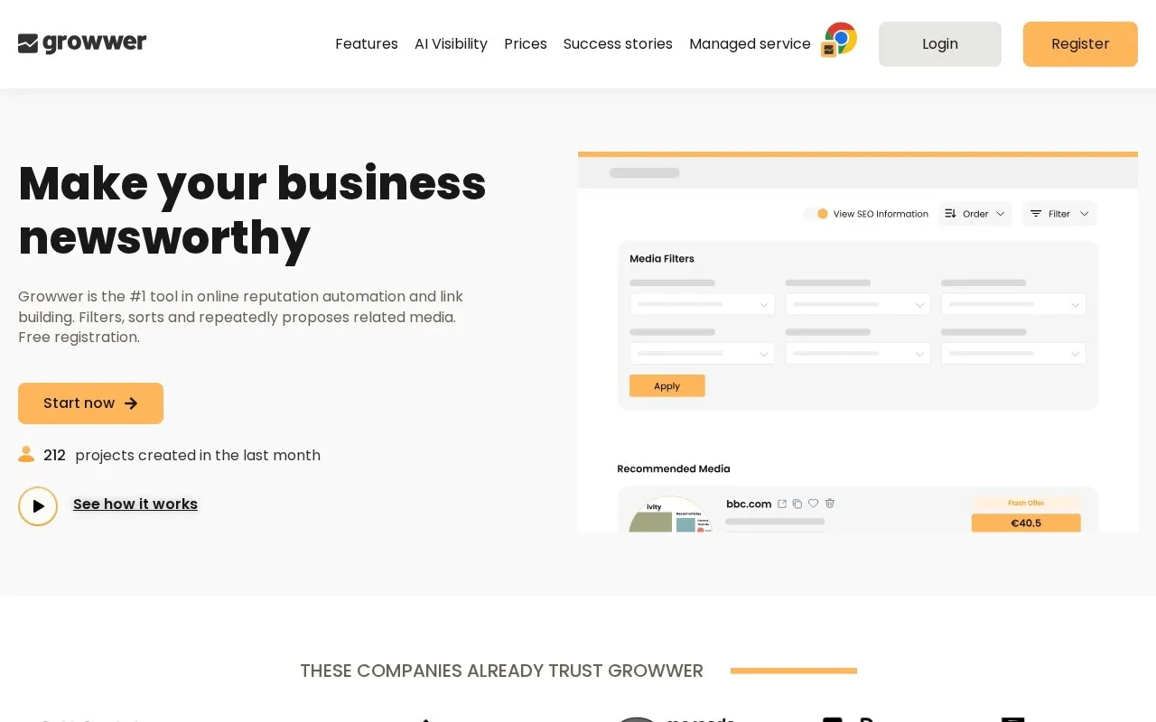 Aperçu du site Growwer