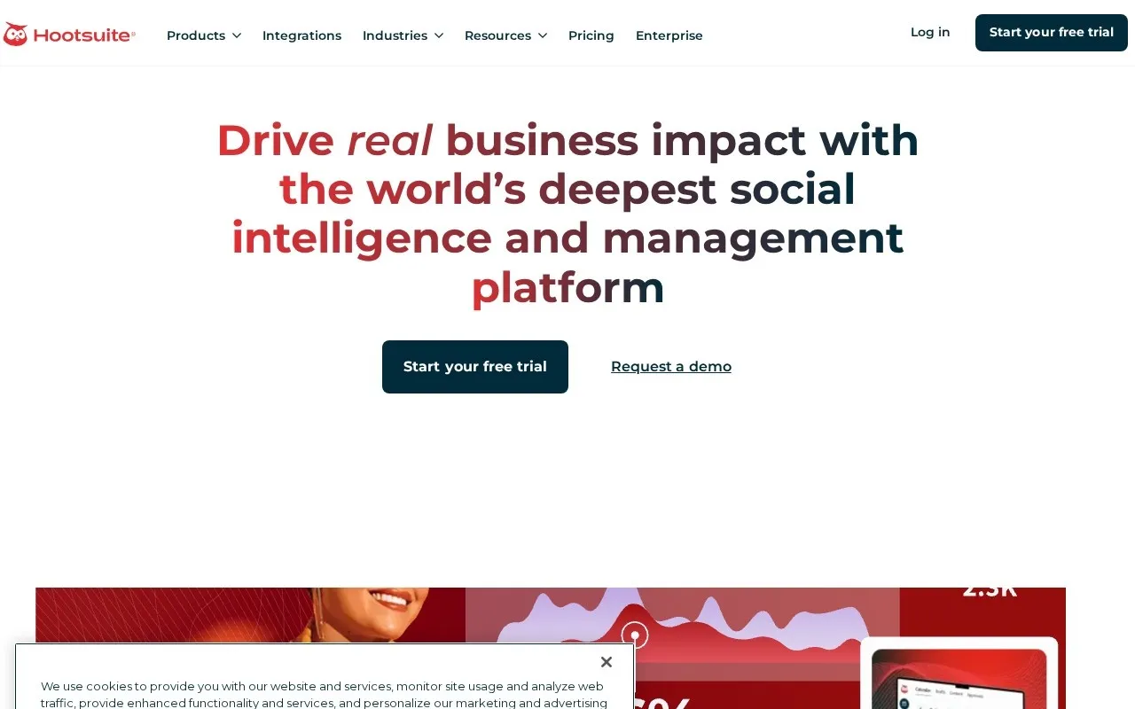 Aperçu du site Hootsuite