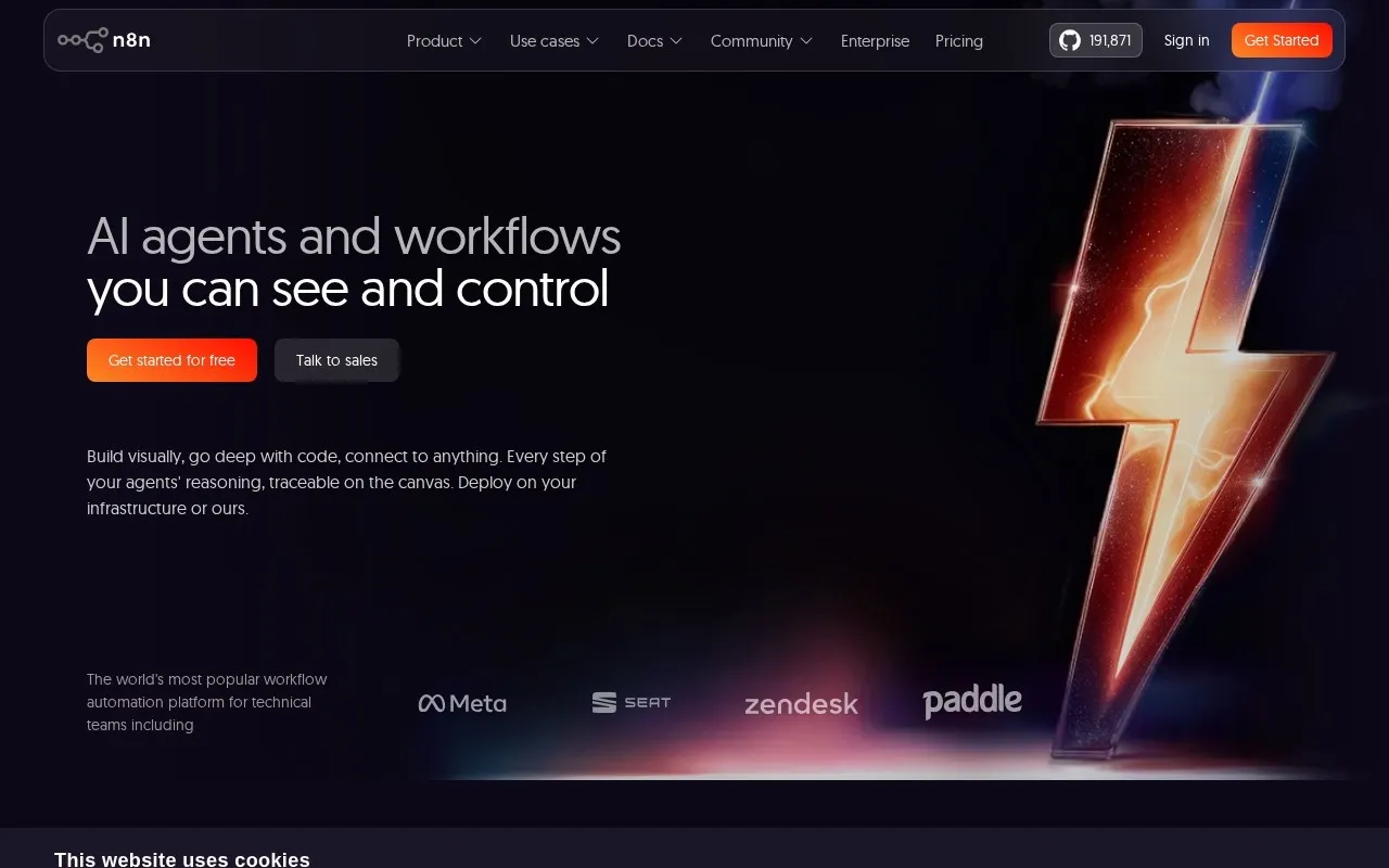 Aperçu du site n8n