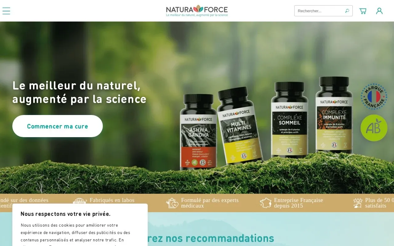 Aperçu du site Natura Force