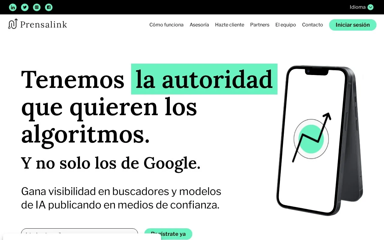 Aperçu du site Prensalink