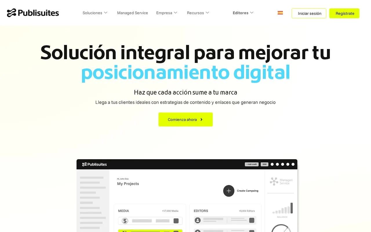 Aperçu du site Publisuites