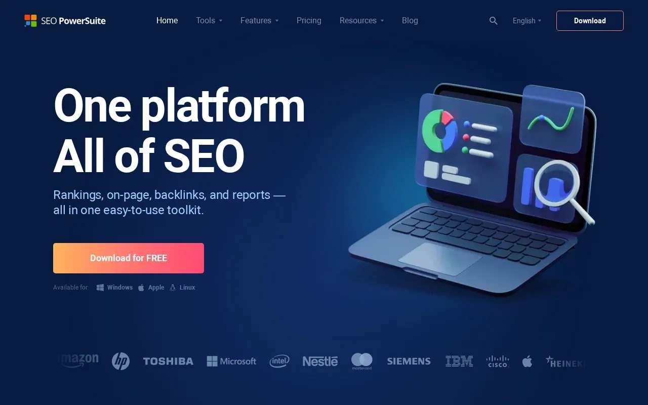 Aperçu du site SEO PowerSuite