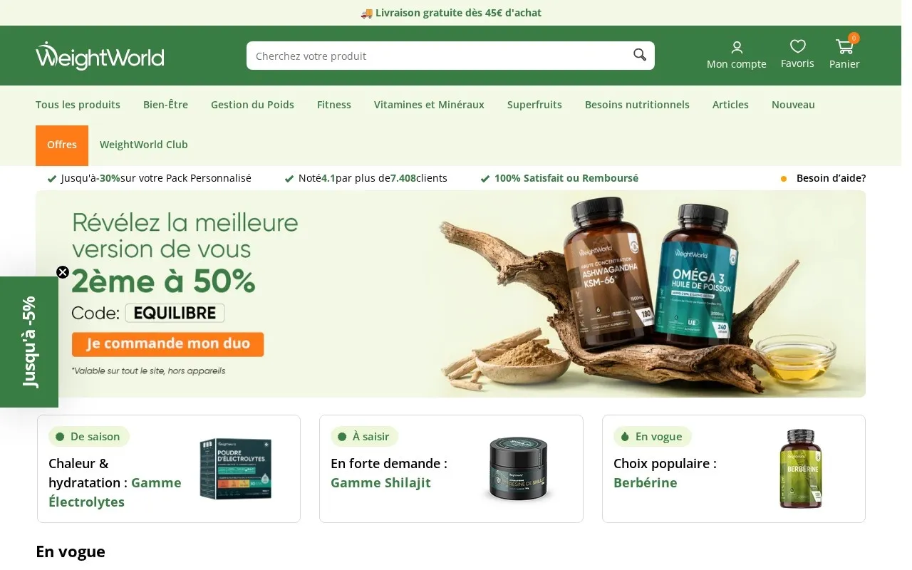 Aperçu du site WeightWorld